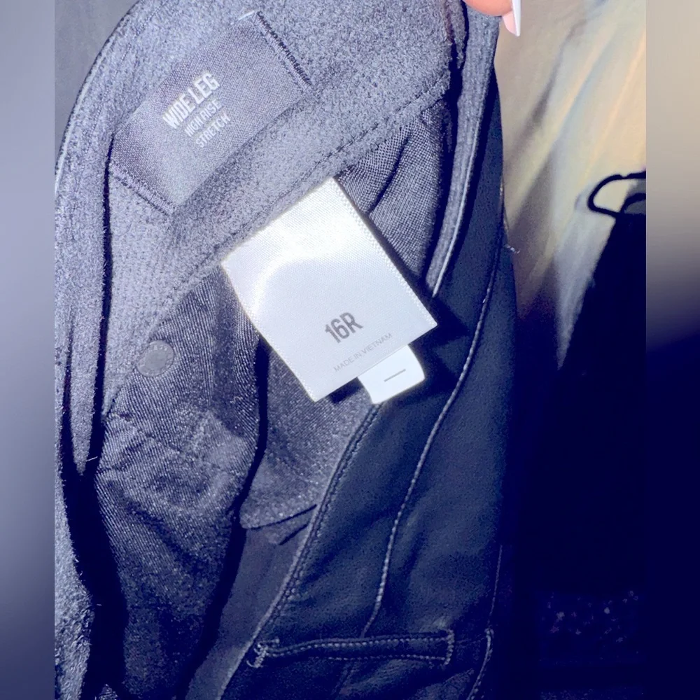 EXPRESS Black Faux Leather Wide Leg Pants - Picture 9 of 9